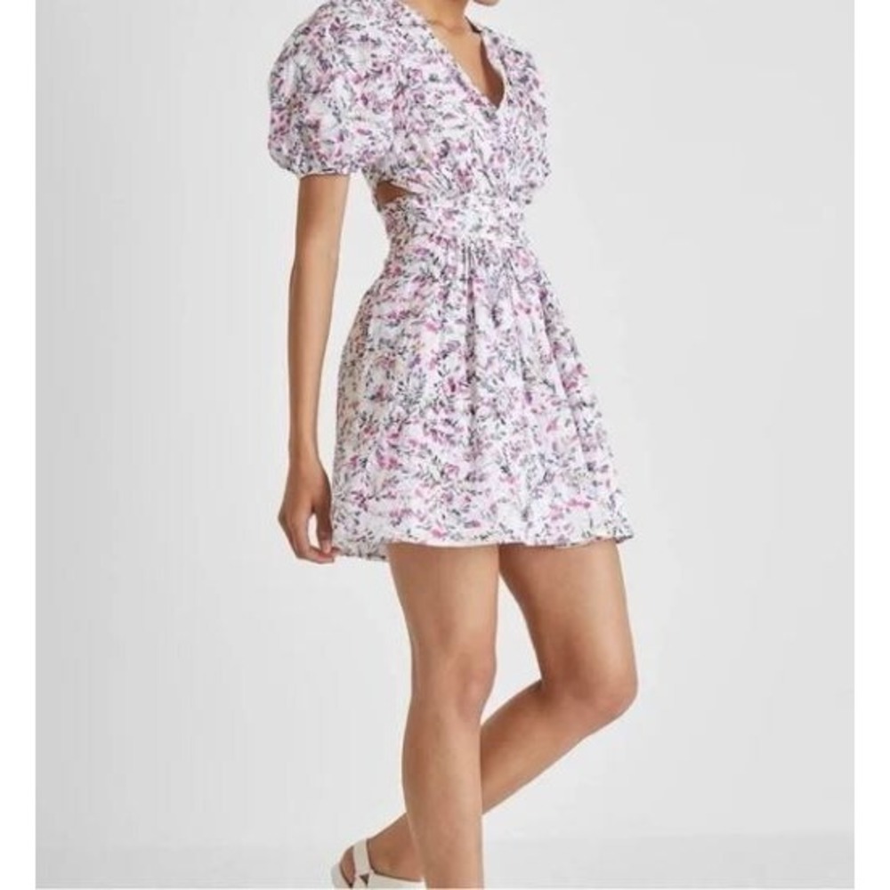 FRENCH CONNECTION Flores Dress Floral Eyelet Mini Boho Cottagecore Romantic Sz 6